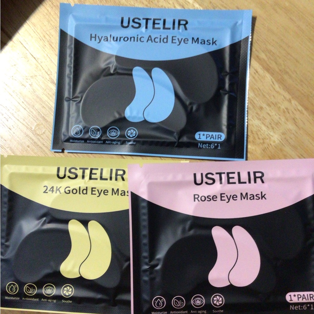 Eye Mask Set - Hyaluronic Acid, 24K Gold, Rose